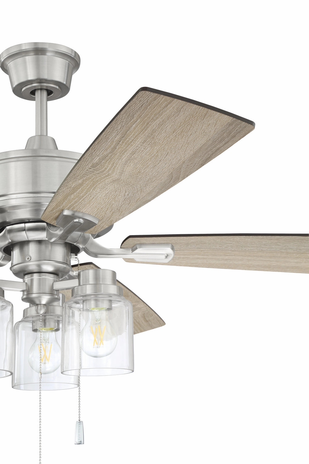 Craftmade Kate 52" Indoor Pull Chain Ceiling Fan with 3 Glass Lights