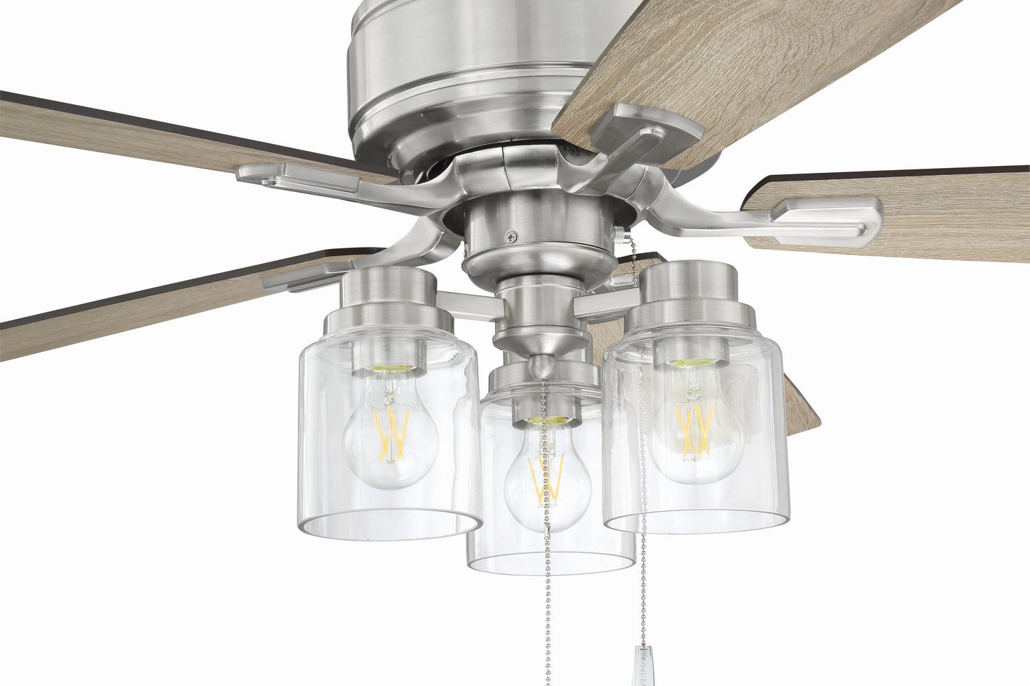 Craftmade Kate 52" Indoor Pull Chain Ceiling Fan with 3 Glass Lights