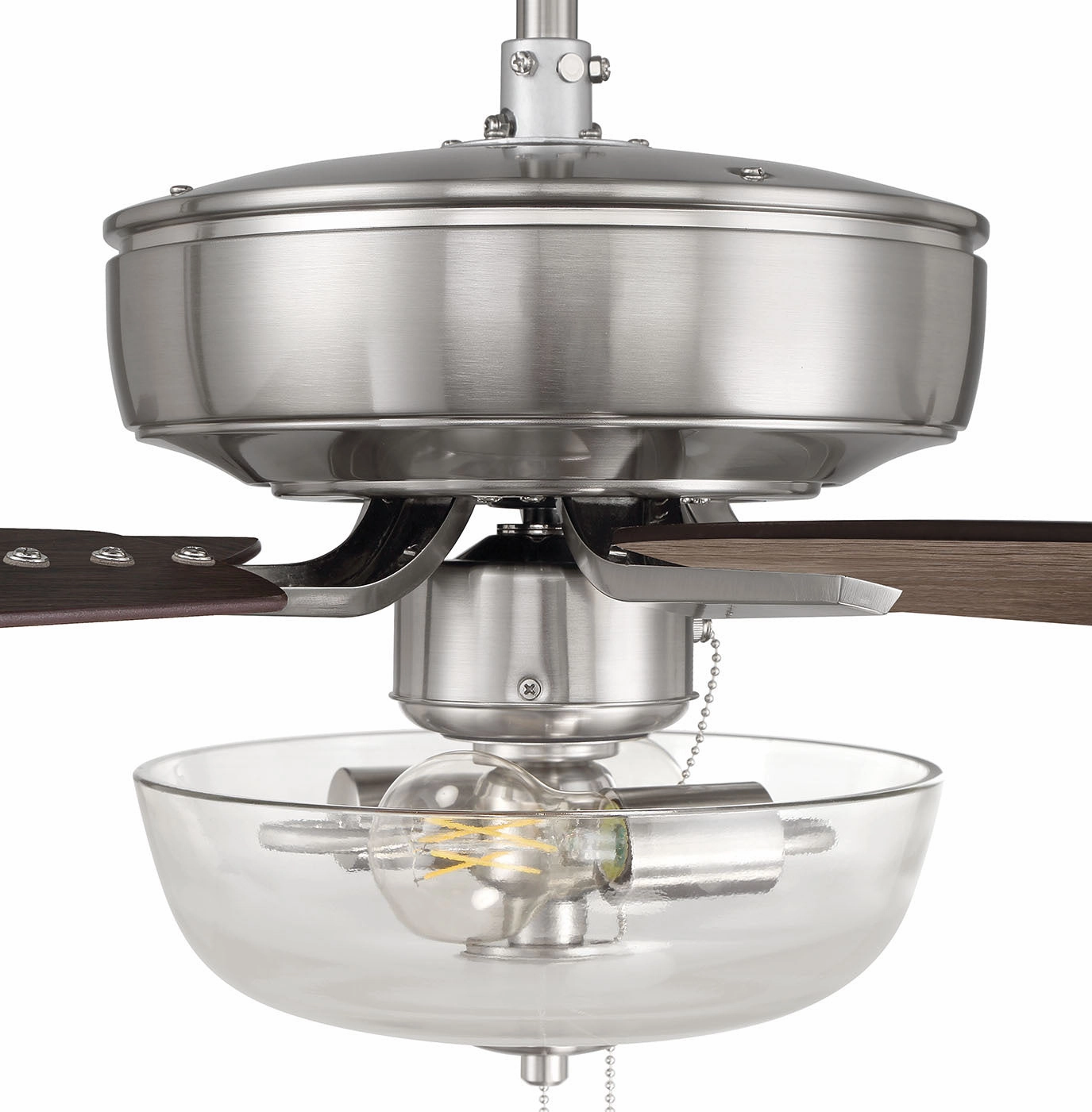 Craftmade Pro Plus 101 52" Pull Chain Ceiling Fan with Clear Bowl LED Light Kit