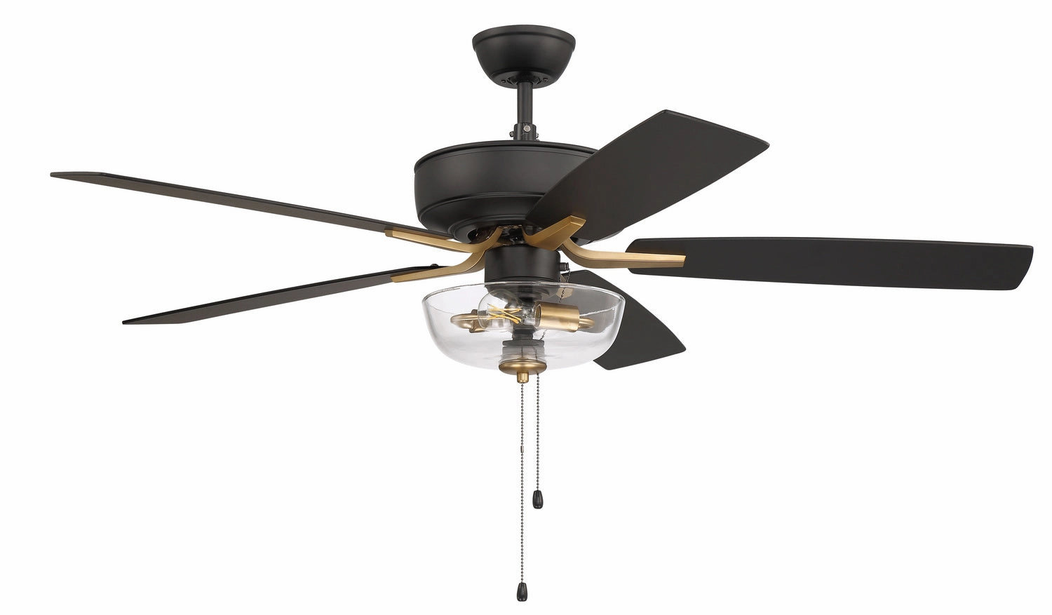 Craftmade Pro Plus 101 52" Pull Chain Ceiling Fan with Clear Bowl LED Light Kit