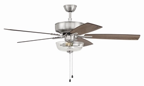 Craftmade Pro Plus 101 52" Pull Chain Ceiling Fan with Clear Bowl LED Light Kit Ceiling fan with adjustable speed settings