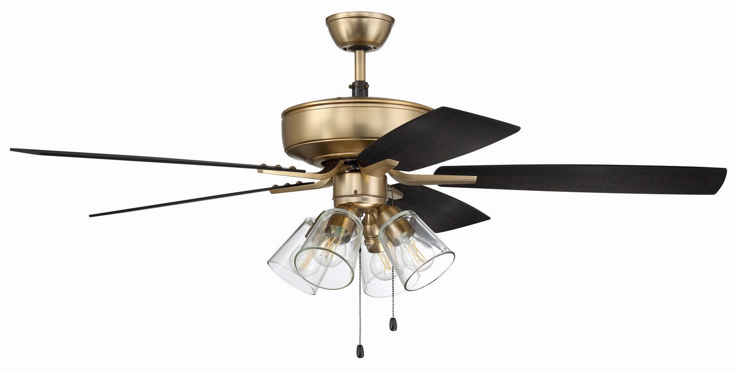 Craftmade Pro Plus 104 52" Pull Chain Clear Ceiling Fan with 4 Light LED Kit