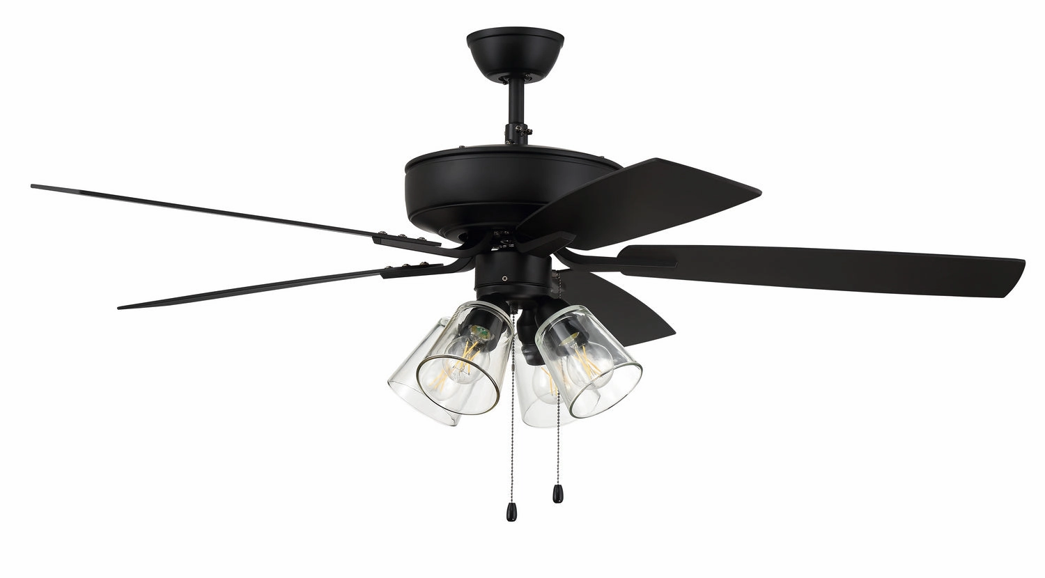 Craftmade Pro Plus 104 52" Pull Chain Clear Ceiling Fan with 4 Light LED Kit