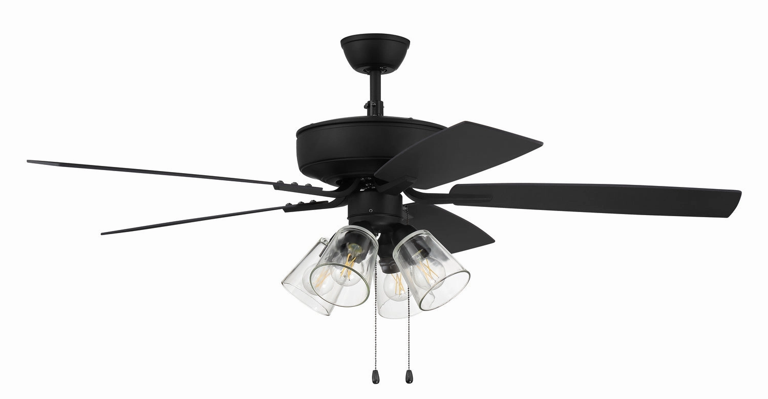 Craftmade Pro Plus 104 52" Pull Chain Clear Ceiling Fan with 4 Light LED Kit