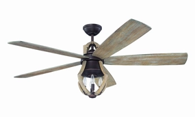 Craftmade Winton 56" DC Ceiling Fan with LED and Wall Control plus Remote in Aged Bronze Brushed Ceiling fan with adjustable speed settings