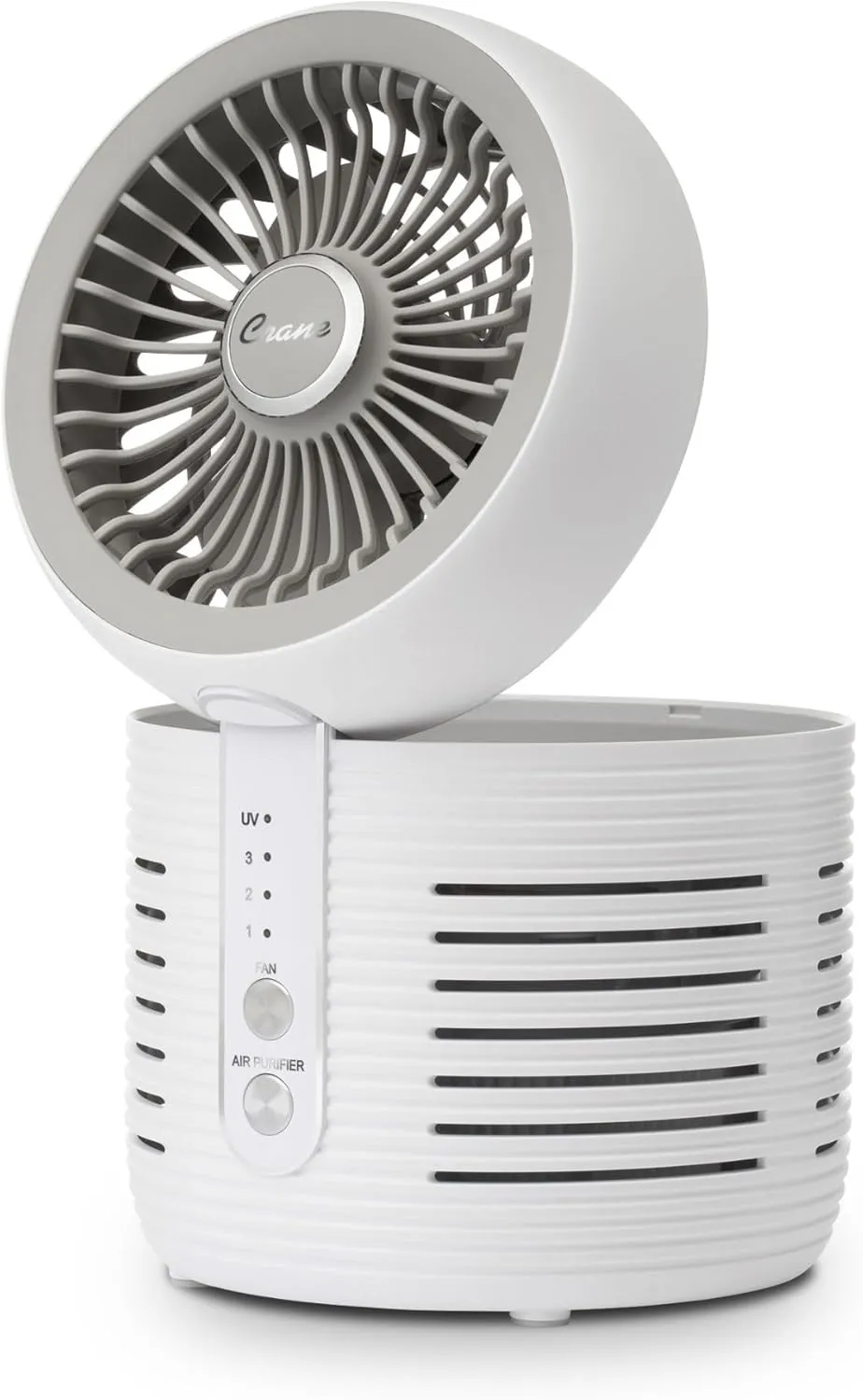 Crane 2-in-1 Air Purifier and Desk Fan, Fan and Air Purifier Combo, Ideal Office Desk Fan, Night Stand Fan, or Mini Fan For Dorm, Small Bedroom Fan, Small HEPA Air Purifier, Small Fan For Desk Desktop fan with humidification feature