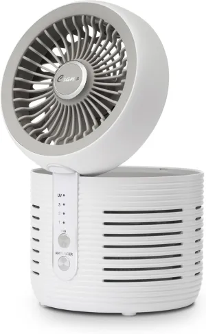 Crane 2-in-1 Air Purifier and Desk Fan, Fan and Air Purifier Combo, Ideal Office Desk Fan, Night Stand Fan, or Mini Fan For Dorm, Small Bedroom Fan, Small HEPA Air Purifier, Small Fan For Desk Desktop fan with humidification feature