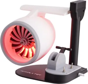 Creative Turbo Desktop Turbo Fan With Red Light, Adjustable Aircraft Fan With Spray, Jet Engine Model Kit With Humidification Spray, Strong Airflow, Low Noise, 3D, Idear Gift for Friend Desktop fan with humidification feature