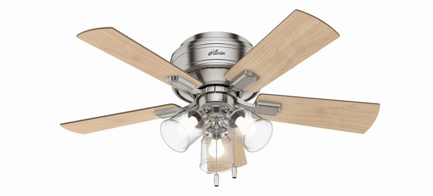 Crestfield 42"Ceiling Fan Brushed Nickel hugger fans for rooms with low ceilings