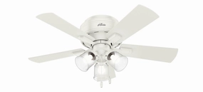 Crestfield 42"Ceiling Fan Fresh White hugger fans for rooms with low ceilings