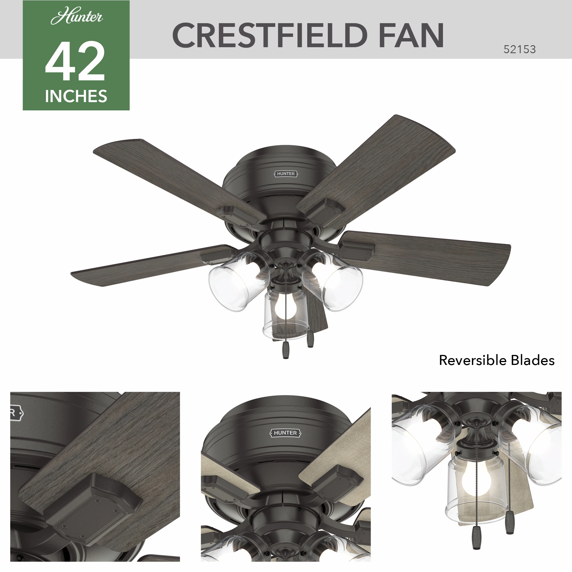 Crestfield 42"Ceiling Fan Noble Bronze