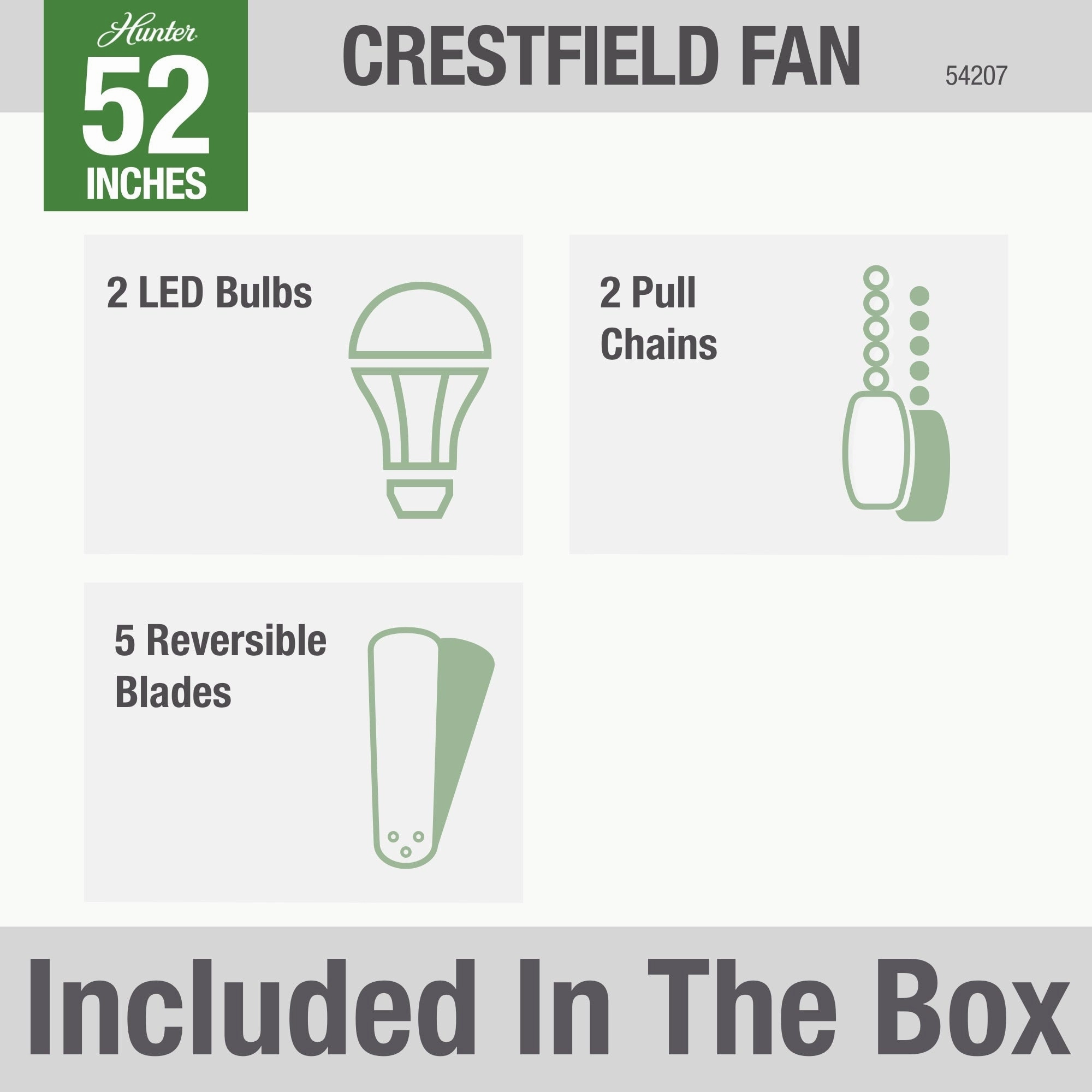 Crestfield 52"Ceiling Fan Fresh White