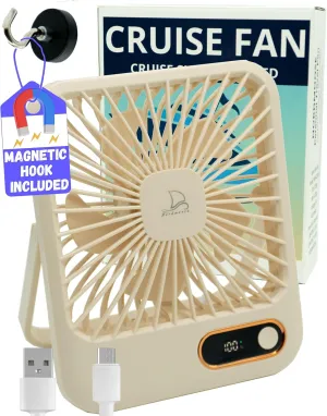 Cruise Ship Approved Fan  Up To 16 Hours Battery Life, USB Rechargeable, Battery-Powered Travel Fan for Sleeping  Magnetic Hook Included for Easy Hanging on Cabin Walls & Ceilings USB desktop fan for workspace
