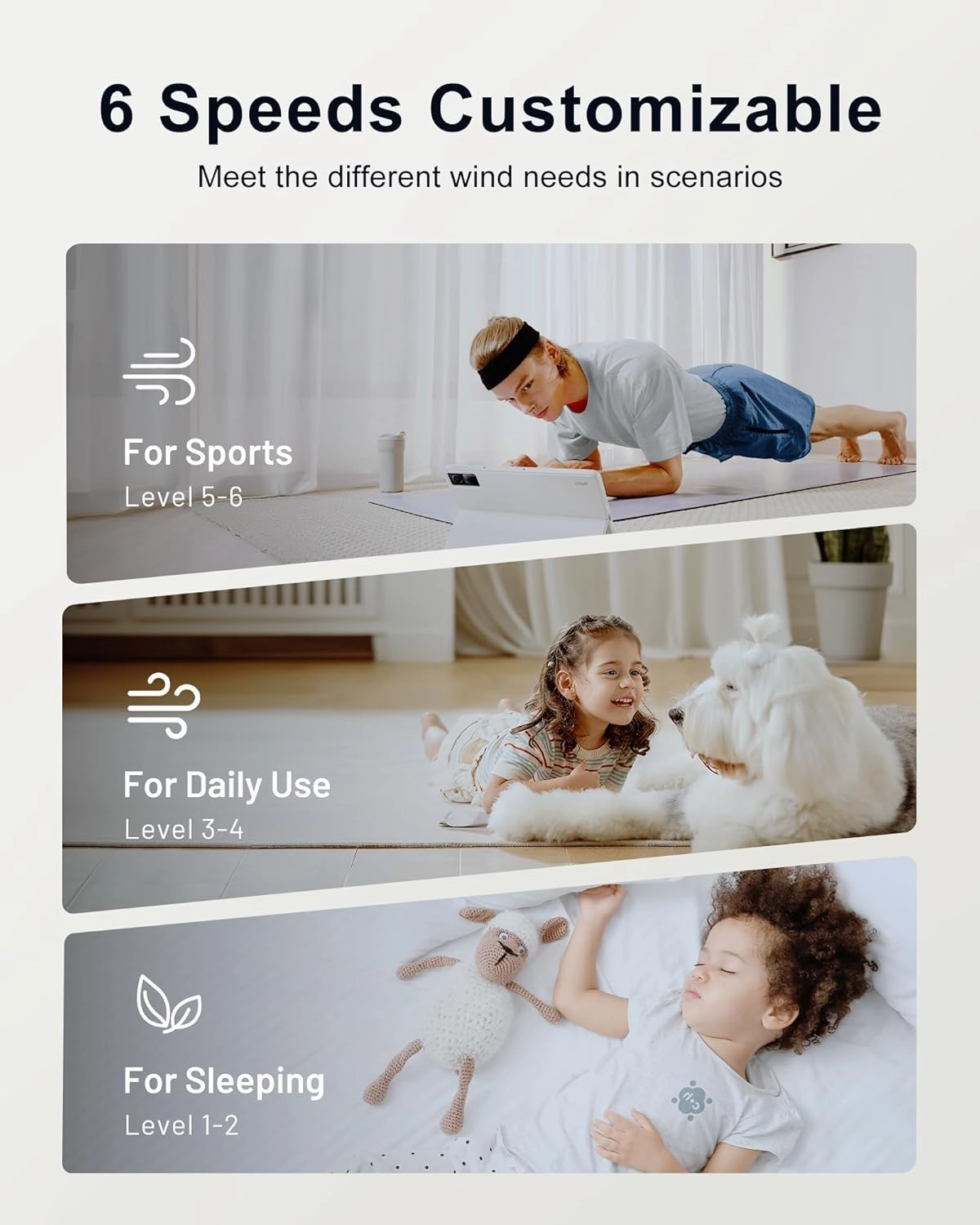 CubiCubi Ceiling Fans with Lights and Remote, 42 Inch Black Low Profile Ceiling Fan with Light/APP Control, Flush Mount, Stepless Dimmable, 6 Speeds, Quiet, LED Smart Ceiling Fans for Indoor Bedroom
