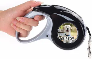 Custom Retractable Dog Leash with Photo and Text Personalized Retractable Dog Leash for Small/Large Dogs Waist-mounted portable fan for outdoor use