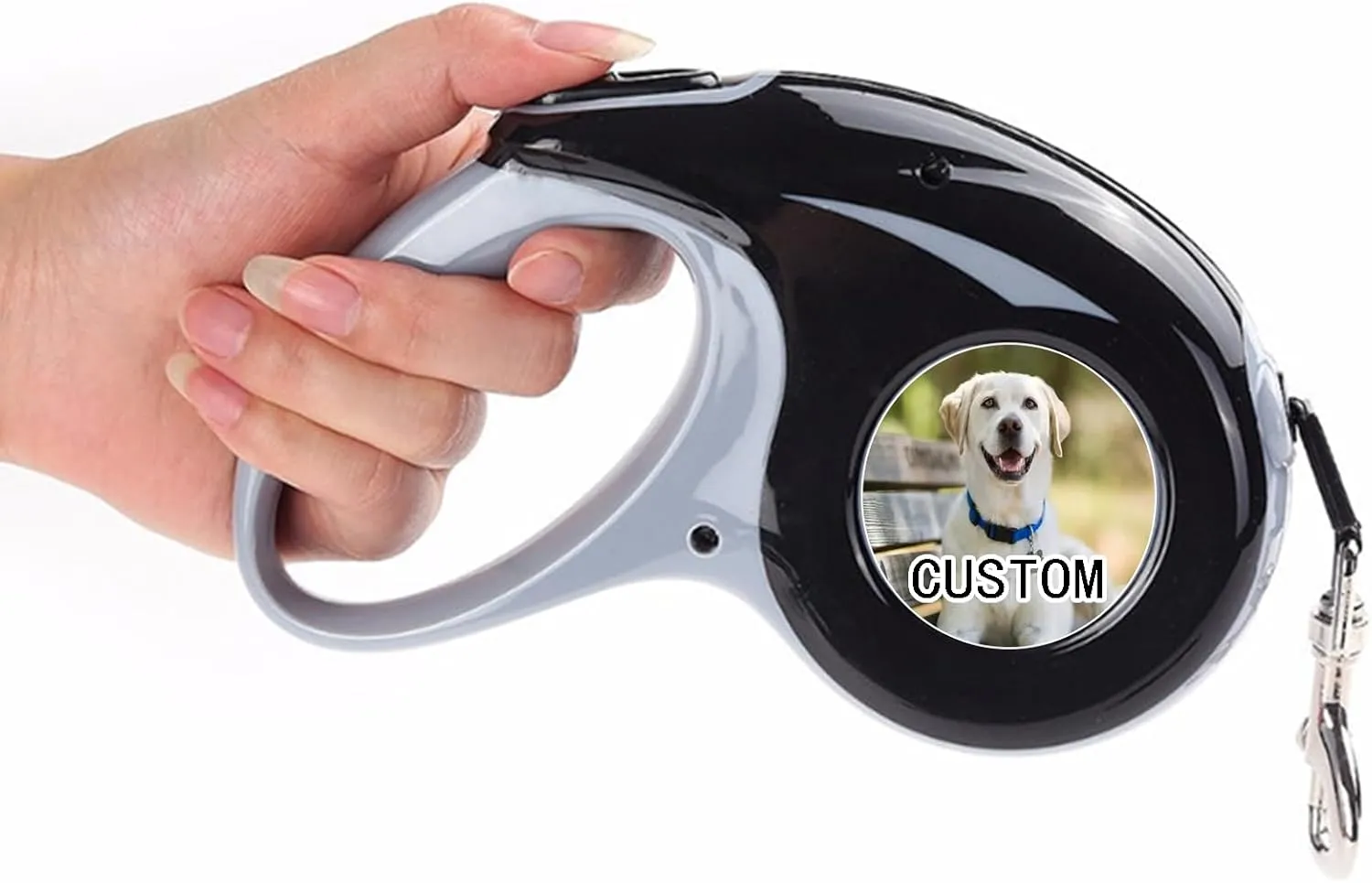 Custom Retractable Dog Leash with Photo and Text Personalized Retractable Dog Leash for Small/Large Dogs Waist-mounted portable fan for outdoor use