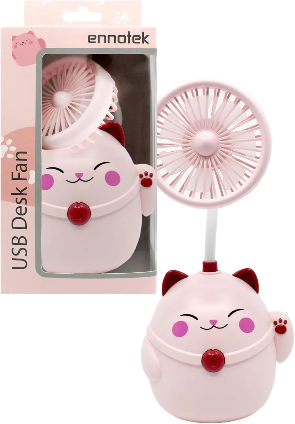 Cute Animal Table Top Pink Fan USB-C, Fun Office Desk Accessories, Desk Fans Small Quiet Electric Plug In, Small Plug In Fan, Table Fans, Cubical Accessories for Work (Pink Cat) Octopus-shaped decorative fan