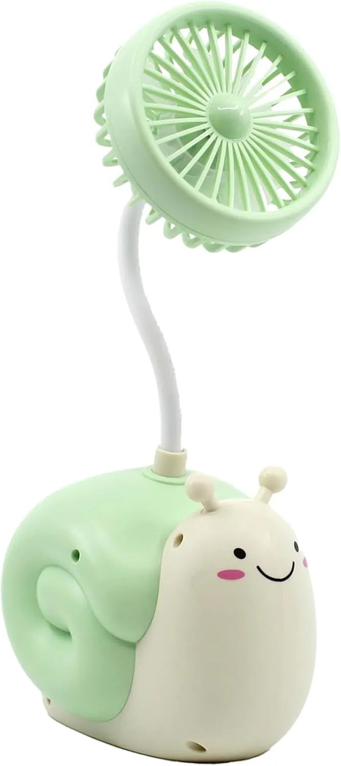 Cute Animal Table Top Yellow Fan USB-C, Fun Office Desk Accessories, Desk Fans Small Quiet Electric Plug In, Small Plug In Fan, Table Fans, Cubical Accessories for Work (Green)