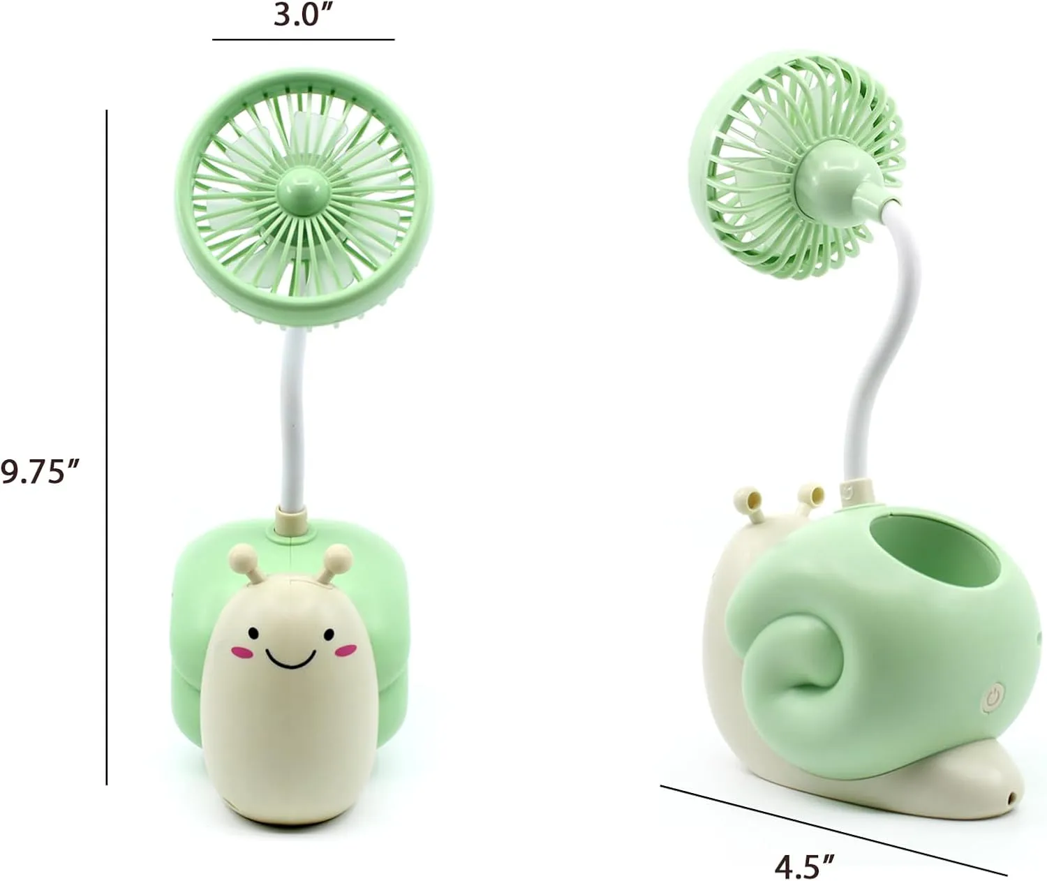 Cute Animal Table Top Yellow Fan USB-C, Fun Office Desk Accessories, Desk Fans Small Quiet Electric Plug In, Small Plug In Fan, Table Fans, Cubical Accessories for Work (Green)