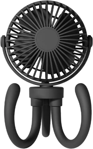 Cute Baby Fan Octopus Fan Rechargeable Portable Fan With Flexible Tripod For Car For Seat Stroller Pram Pushchair Stroller Fan, Black Octopus-shaped decorative fan