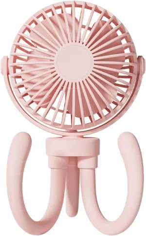 Cute Baby Fan Octopus Fan Rechargeable Portable Fan With Flexible Tripod For Car For Seat Stroller Pram Pushchair Stroller Fan, Pink Octopus-shaped decorative fan