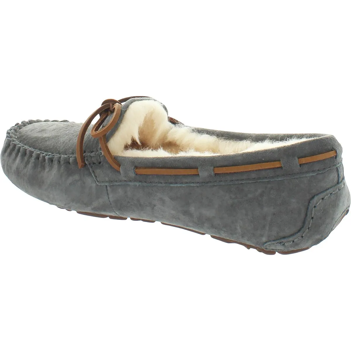 Dakota Womens Suede Sheepskin Lined Moccasin Slippers Hey Dude Shoes