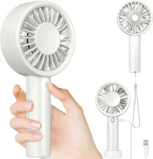 Decute Handheld Turbo Fan Strong Wind Mini Portable Fans, Hand Held USB-C Rechargeable Travel Fan for Indoor Makeup Office Desktop and Outdoor Beach, for Women Girl Men Boy, Beige Mini handheld fan for personal cooling
