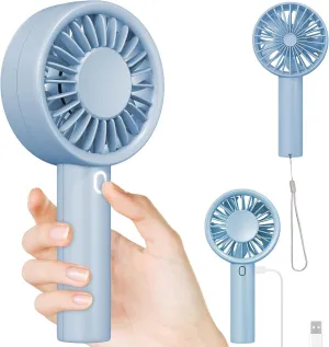 Decute Handheld Turbo Fan Strong Wind Mini Portable Fans, Hand Held USB-C Rechargeable Travel Fan for Indoor Makeup Office Desktop and Outdoor Beach, for Women Girl Men Boy(blue) Mini handheld fan for personal cooling