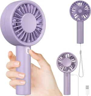 Decute Handheld Turbo Fan Strong Wind Mini Portable Fans, Hand Held USB-C Rechargeable Travel Fan for Indoor Makeup Office Desktop and Outdoor Beach, for Women Girl Men Boy(Purple) Mini handheld fan for personal cooling