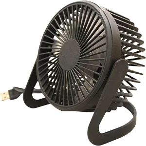 Dependable Industries inc. Essentials USB Desk Fan  6-Inch Personal Mini Portable Desktop Fan, Quiet Motor, Adjustable Angle, USB-Powered for Home, Office, and Indoor Use (Black) USB desktop fan for workspace