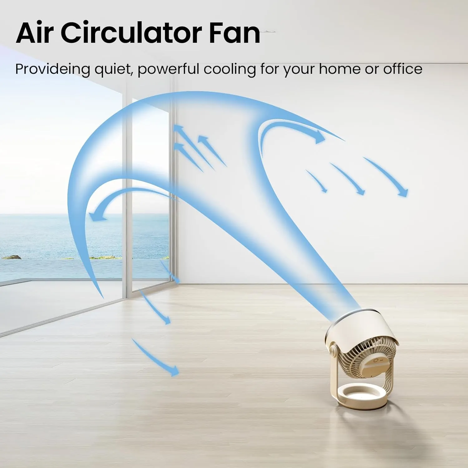 Desk Fan, 10 inch Air Circulator Quiet Operating Fan for Bedroom, 70ft Strong Airflow, Portable Fan Battery Operated Fan with USB, Personal Fan Rechargeable Fan for Office & Living Room & Outdoor