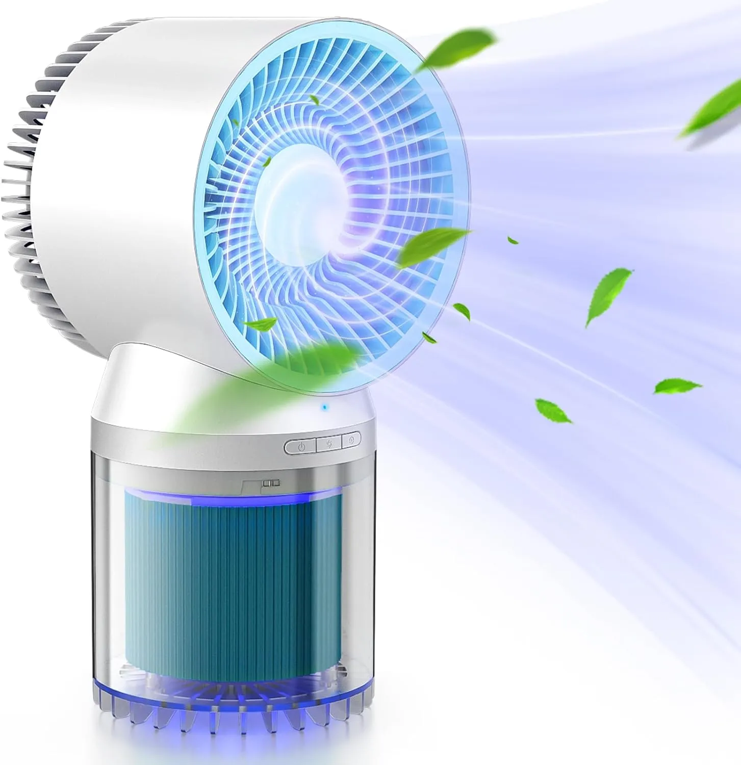 Desk Fan, 13 inch Quiet Table Fan, Whole Room Air Circulator Fan, Rechargeable Desk Fan, Cooling & Air Freshening, Ideal for Bedroom, Office, Livingroom Desktop fan with humidification feature