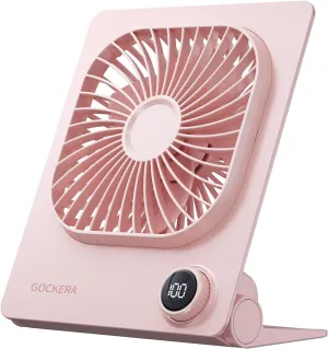 Desk Fan, 6.61''Ultra-thin 5000mAh Battery Powered Fan with Powerful Wind,100 Speeds Adjustable&Digital Display,Timer,Ultra-quiet Small Portable Fan for Bedroom,Office,Travel,Summer Essentials USB desktop fan for workspace
