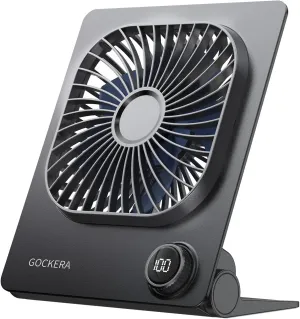 Desk Fan, 6.61''Ultra-thin 5000mAh Battery Powered Fan with Powerful Wind,100 Speeds Adjustable&Digital Display,Timer,Ultra-quiet Small Portable Fan for Bedroom,Office,Travel,Summer Essentials USB desktop fan for workspace