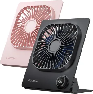 Desk Fan, 6.61''Ultra-thin 5000mAh Battery Powered Fan with Powerful Wind,100 Speeds Adjustable&Digital Display,Timer,Ultra-quiet Small Portable Fan for Bedroom,Office,Travel,Summer Essentials USB desktop fan for workspace