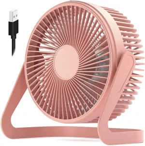 Desk Fan 9 USB Fan 2 Speeds Strong Airflow Quiet Operation Cradle Floor Fan 360 Rotate Personal Table Fan for Home,office, Bedroom (Pink,31inch Cord) 360-degree rotating fan for home use