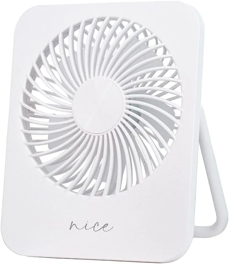 Desk Fan Battery Operated Portable Fan,2000mAh USB Rechargeable Fan, 4 Speeds Adjustable 180Tilt Ultra-thin Mini Personal Fan For Home,Desktop,Camping,Travel (White) Solar-powered car fan for ventilation