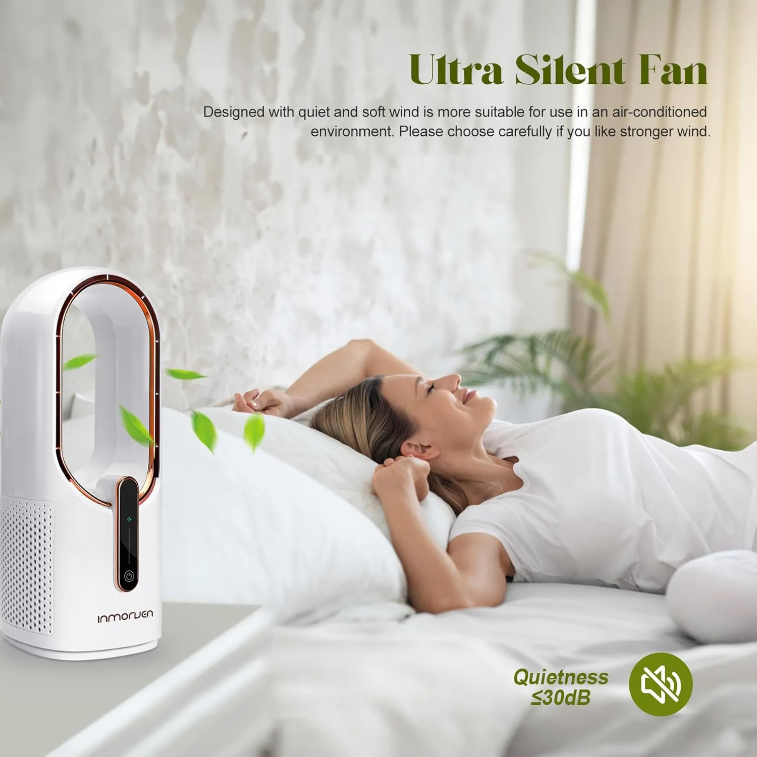 Desk Fan Bladeless,Portable Fan 11.8 Inch Small Fan,Quiet,Personal Fan,Cooling Fan with 3 Wind Speed,Desk Fans Small Quiet,Fan for Bedroom, Ideal for Offices, Living Rooms, Bedrooms