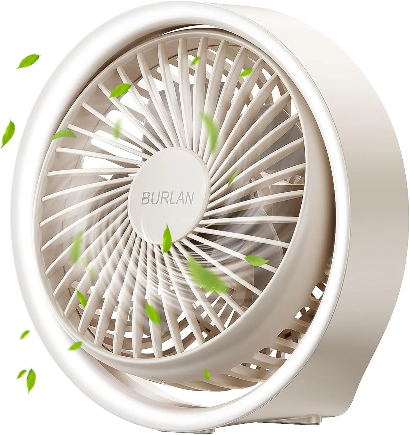 Desk Fan, Portable Fan with LED Light, 70ft Strong Airflow, Battery Operated Fan with USB, Quiet Operation and 360 Rotate Table Fan for Bedroom Home Office Outdoor Travel(White) USB desktop fan for workspace