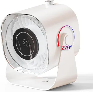Desk Fan, Small Fans for Bedroom, Mini Fan 6 Inches,Table Air Circulator Fans for Desk, Rechargeable Battery Operated Fan with 100 Speeds, 220 Adjustable Tilt, 28 db Low Noise, White Desktop fan with humidification feature