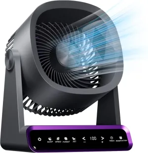 Desk Fan, Strong Airflow 120 Speeds Rechargeable Battery Operated Fan Quiet Digital Display Air Circulator Fan for Office, Bedroom, Kitchen, Home, Outdoor, Small Travel Camping USB Table Fan USB desktop fan for workspace