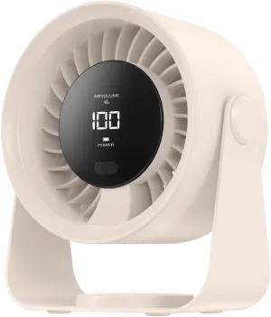 Desk Fan, Table Fan for Cooling,Digital Display and Wall-Mount,Quiet Portable Fan for Bedside,Travel Camping,Office, Kitchen White USB desktop fan for workspace