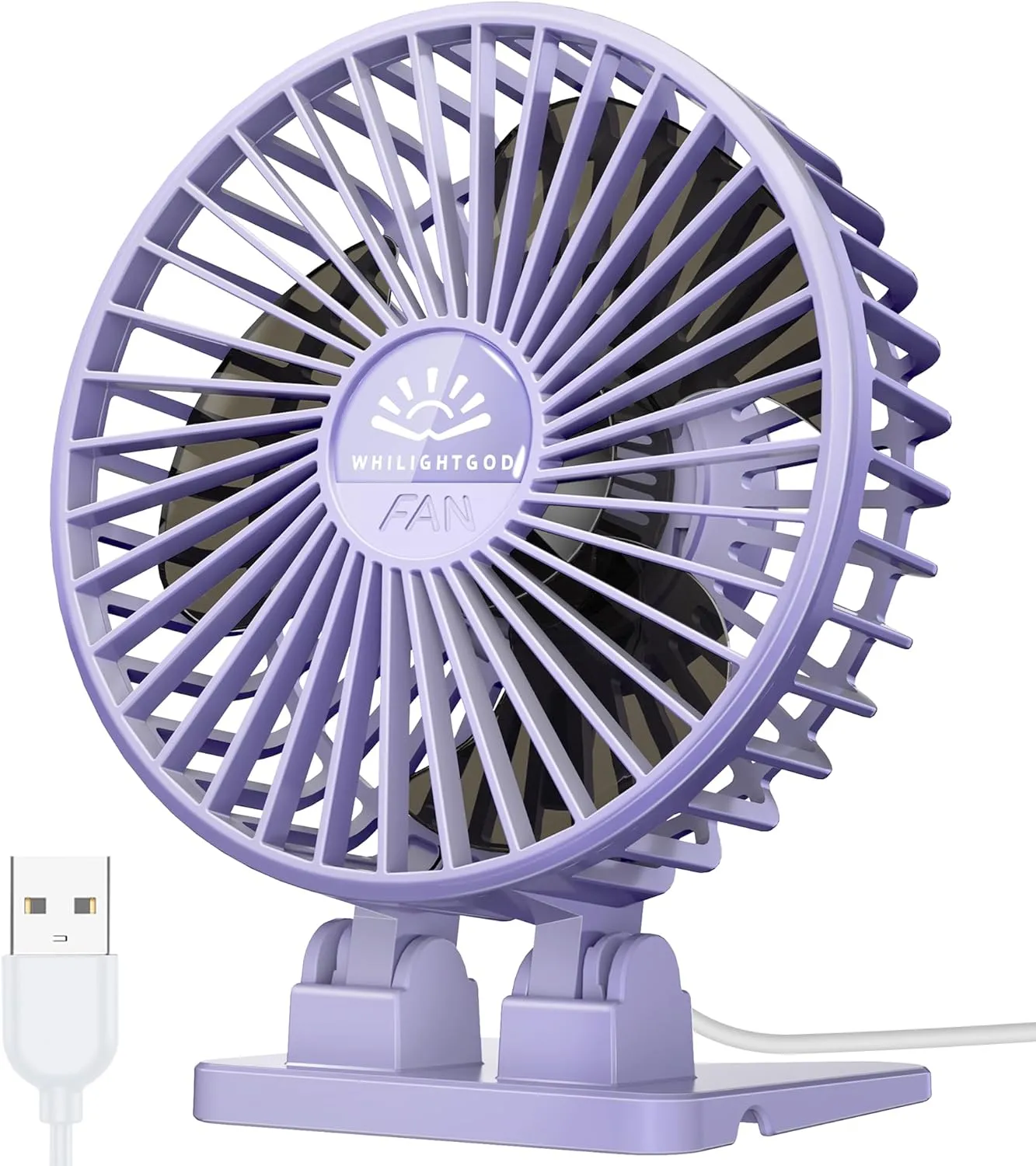 Desk Fan, USB Fan for Desk, Mini Desk Fan, 3 Speed Rotation Strong Wind, Protable Small Desktop Cooling Fan, Quite Mini Personal Fan for Home Office Table Bedroom Travel Curise(Purple) Desktop fan with humidification feature
