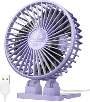 Desk Fan, USB Fan for Desk, Mini Desk Fan, 3 Speed Rotation Strong Wind, Protable Small Desktop Cooling Fan, Quite Mini Personal Fan for Home Office Table Bedroom Travel Curise(Purple) Desktop fan with humidification feature