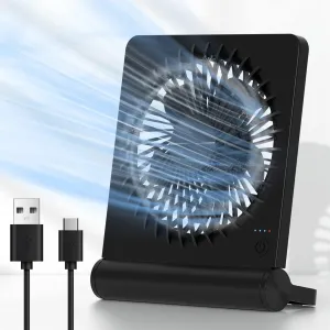 Desk Fan USB Powered with 3 Speeds Adjustable Strong Wind, Ultra Quiet Mini Personal Fan USB-C Corded Powered,220 Tilt Folding Plug In USB Fan USB desktop fan for workspace