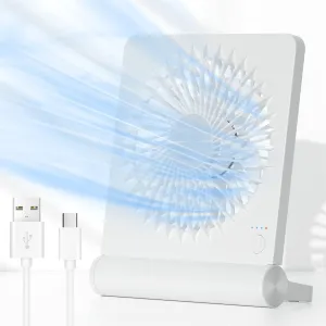 Desk Fan USB Powered with 3 Speeds Adjustable Strong Wind, Ultra Quiet Mini Personal Fan USB-C Corded Powered,220 Tilt Folding Plug In USB Fan USB desktop fan for workspace