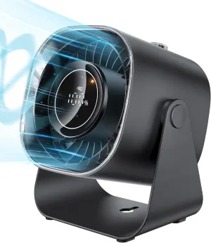 Desk Fan,Quiet Portable Fan,5000mAh Air Circulator Fan with 100 Speeds 220 Adjustable Tilt,Digital Display Small Table Fans for Bedroom,Office, Kitchen,Travel Camping Black Desktop fan with humidification feature