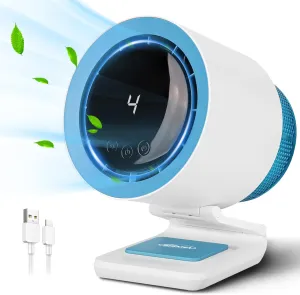 Desk Fan,Small Fan for Bedroom,Portable Fan with Air Purifier,Personal Fan with Four Different Emotions,Desk Fans Small Quiet,4 Speed Adjustment,Cooling Fan for Home Office Bedroom(No Battery) Desktop fan with humidification feature