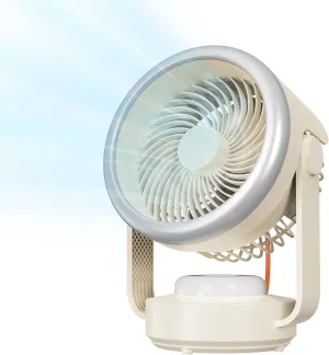 Desk Fan,Table Fans,7 inch Fan for Bedroom,Super Silent,Portable Rechargeable Desk Fans,Fan for Office,With LED light,4 Speeds,Oscillating Desk Fan,Suitable for Dormitory, Bedroom Bedside, kitchen Desktop fan with humidification feature