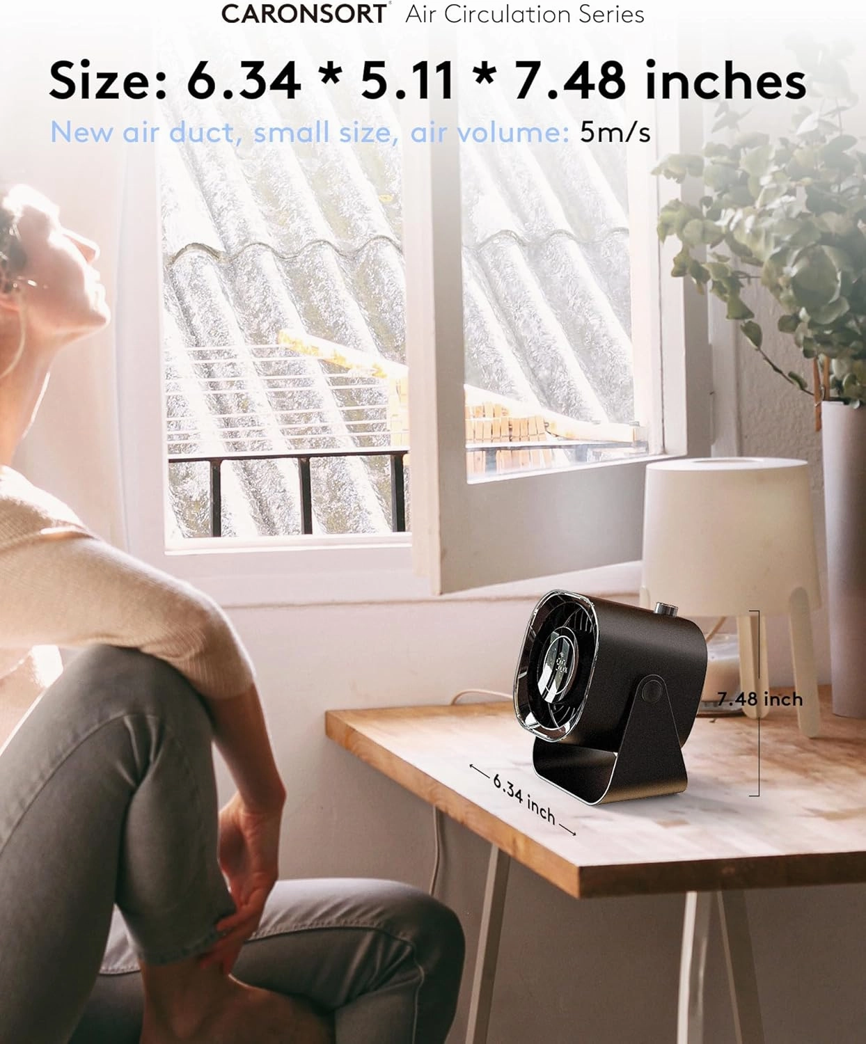 Desk Fan,Small Table Fans for Bedroom,220 Adjustable Tilt,Digital Display,12H Time,Desk Air Circulator Fan with 100 Speeds, Quiet Portable Fan for Dorm/Room/Office/Travel Camping-Black